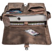 Geldbörse und Messengerbag aus braunem Leder im Zweierpack - robust und funktional sowie stylisch im Used-Look